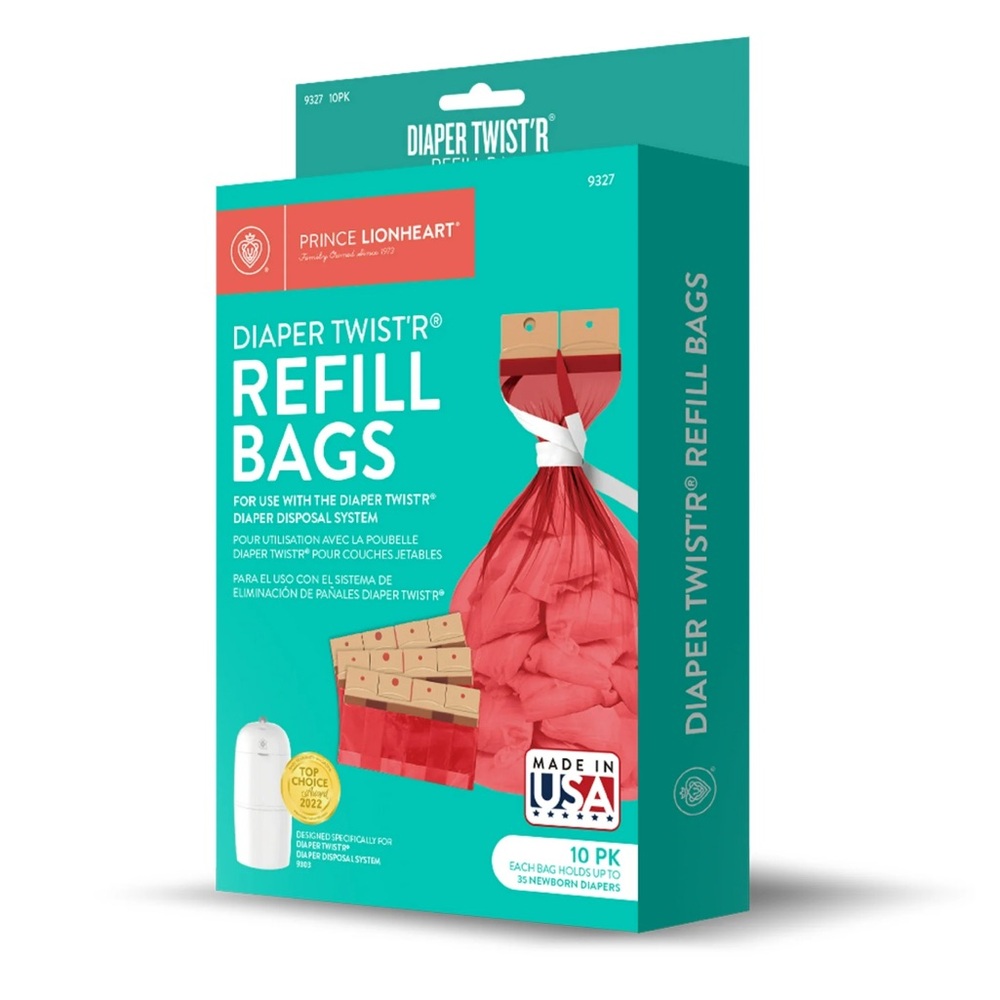Prince Lionheart Diaper Pail Refill Bags - 10pk of Diaper Bags